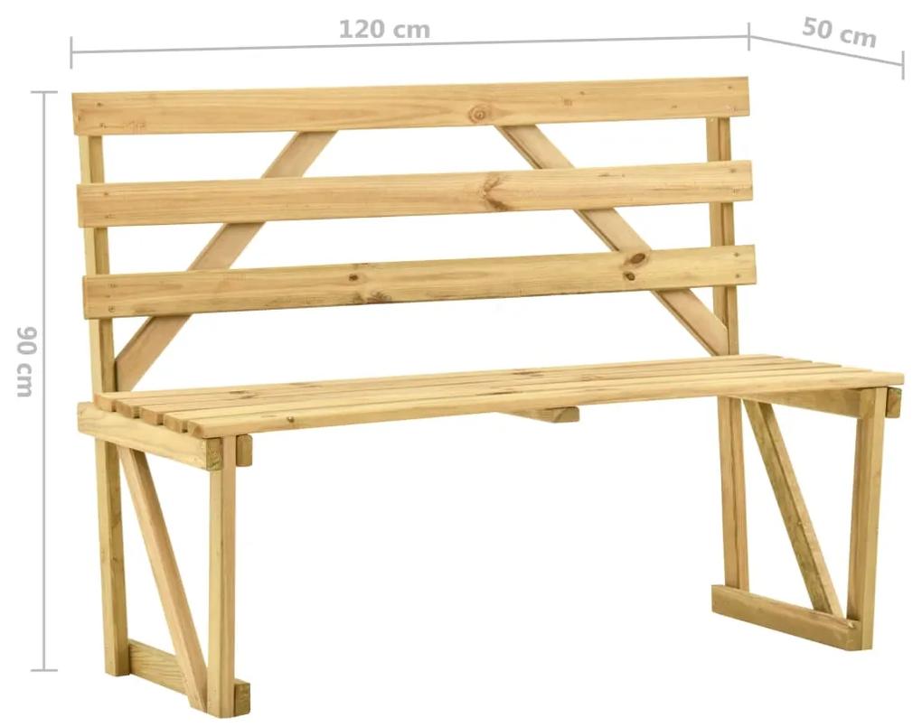 Banca de gradina, 120 cm, lemn de pin tratat 120 cm, 1, 120 cm