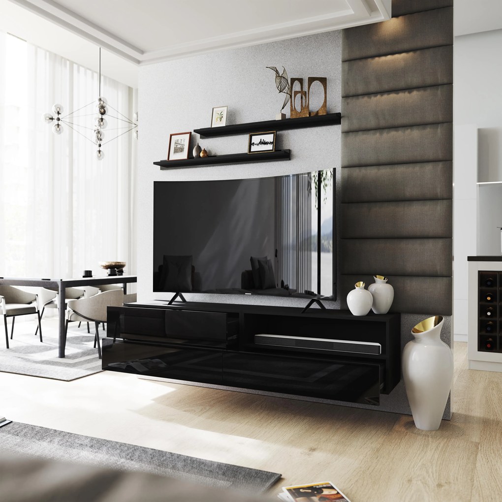 Mobilier living Berny 45 (negru + negru lucios). 1041467