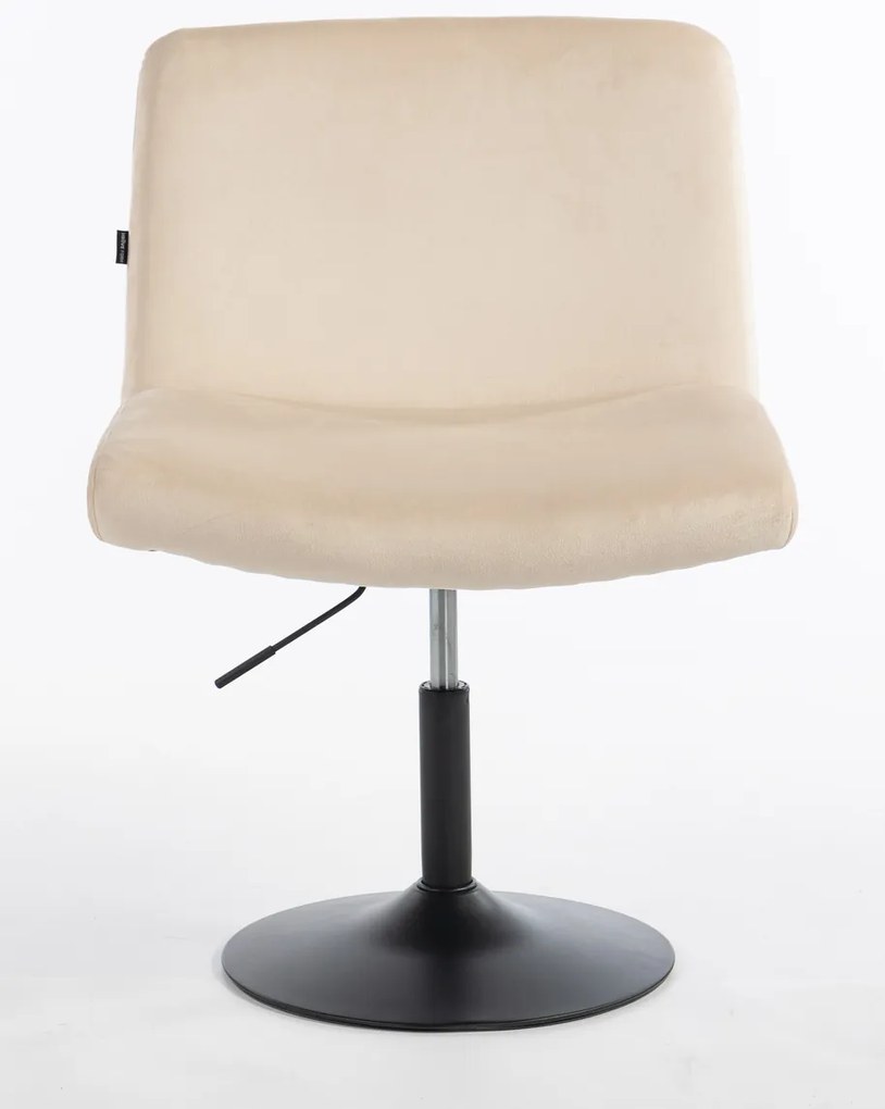 HR150N Scaun Crem din Catifea cu Bază Neagră