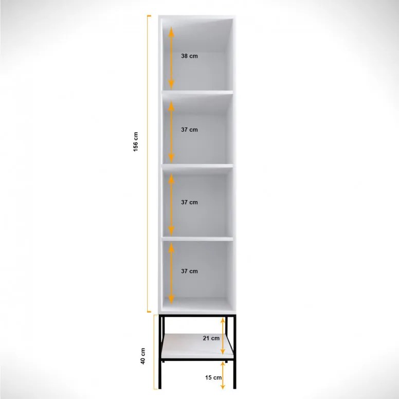 Dulap Martin 1 - Alb, Negru, Gold