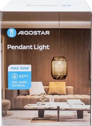 Lustră pe cablu Aigostar 1xE27/60W/230V negru