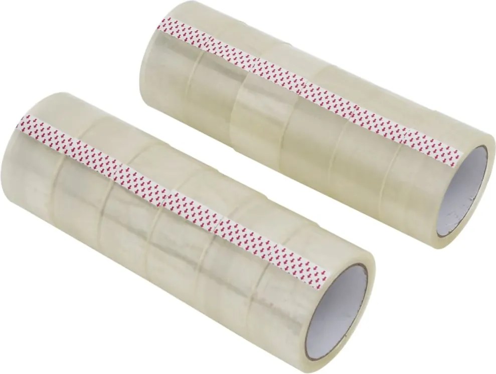 vidaXL Bandă adezivă de ambalare, 12 buc., transparentă, 48 mm x 66 m