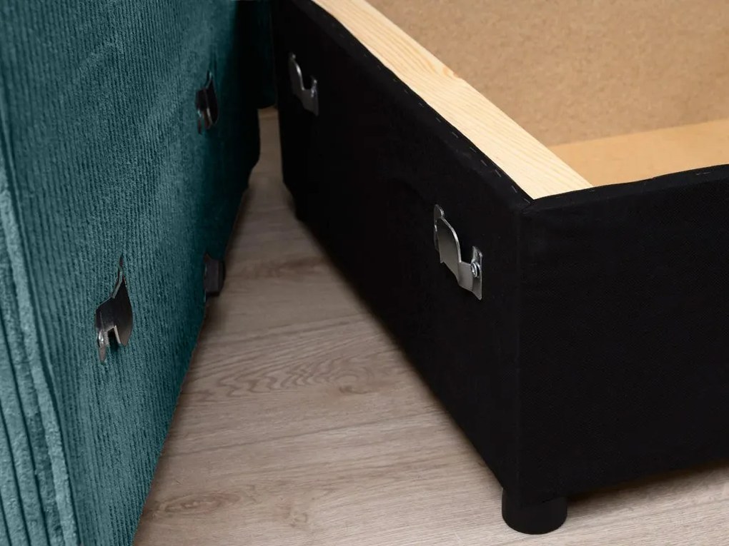 Canapea colt extensibila SMART COSARO petrol, cu colt bilateral + 2 perne CADOU