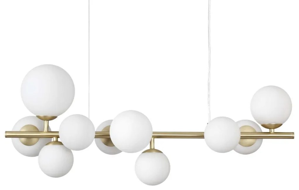 Lustră LED pe cablu Ideal Lux PERLAGE 10xG9/3W/230V auriu/alb