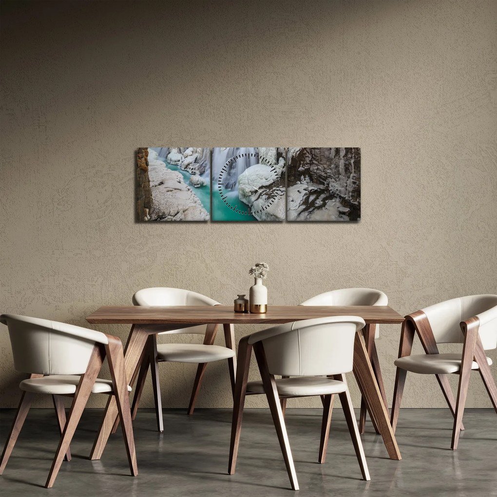 Tablou - Natura islandeză (cu ceas) (90x30 cm)
