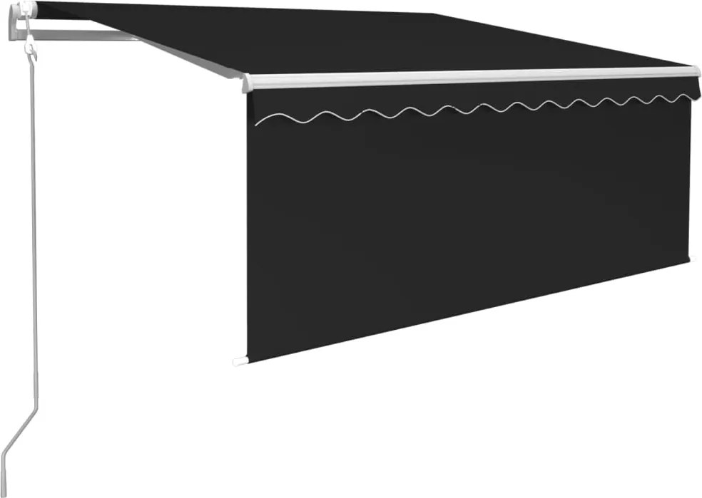 vidaXL Copertină retractabilă automat cu stor, antracit, 3x2,5 m