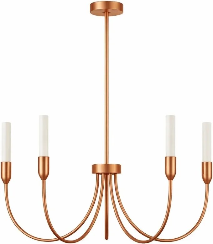 Candelabru cu 5 brate AUGUSTINE cupru/alb