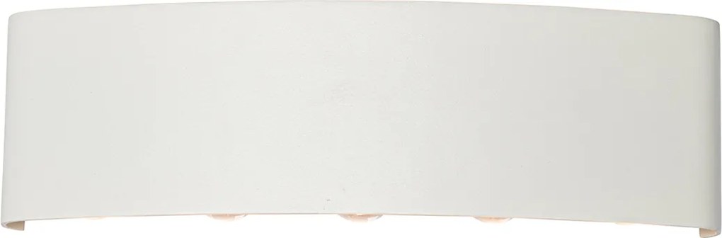 Aplică de perete exterioară albă inclusiv LED 10 lumini IP54 - Silly