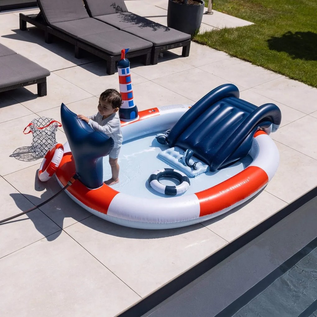 Piscină gonflabila copii cu tobogan Whale 210 cm