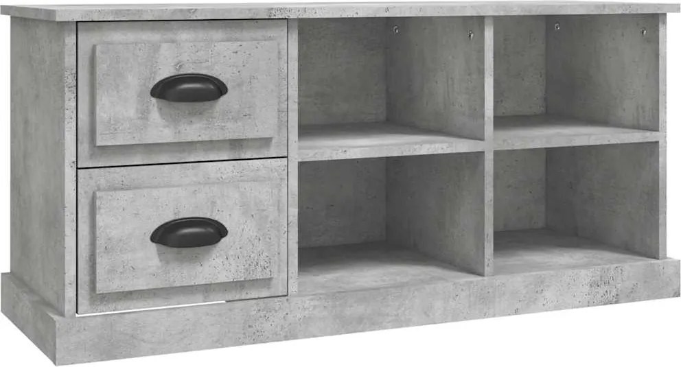 vidaXL Comodă TV, gri beton, 102x35,5x47,5 cm, lemn prelucrat