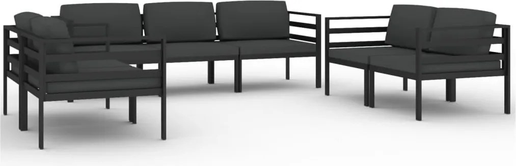 vidaXL Set mobilier de grădină cu perne, 7 piese, antracit, aluminiu