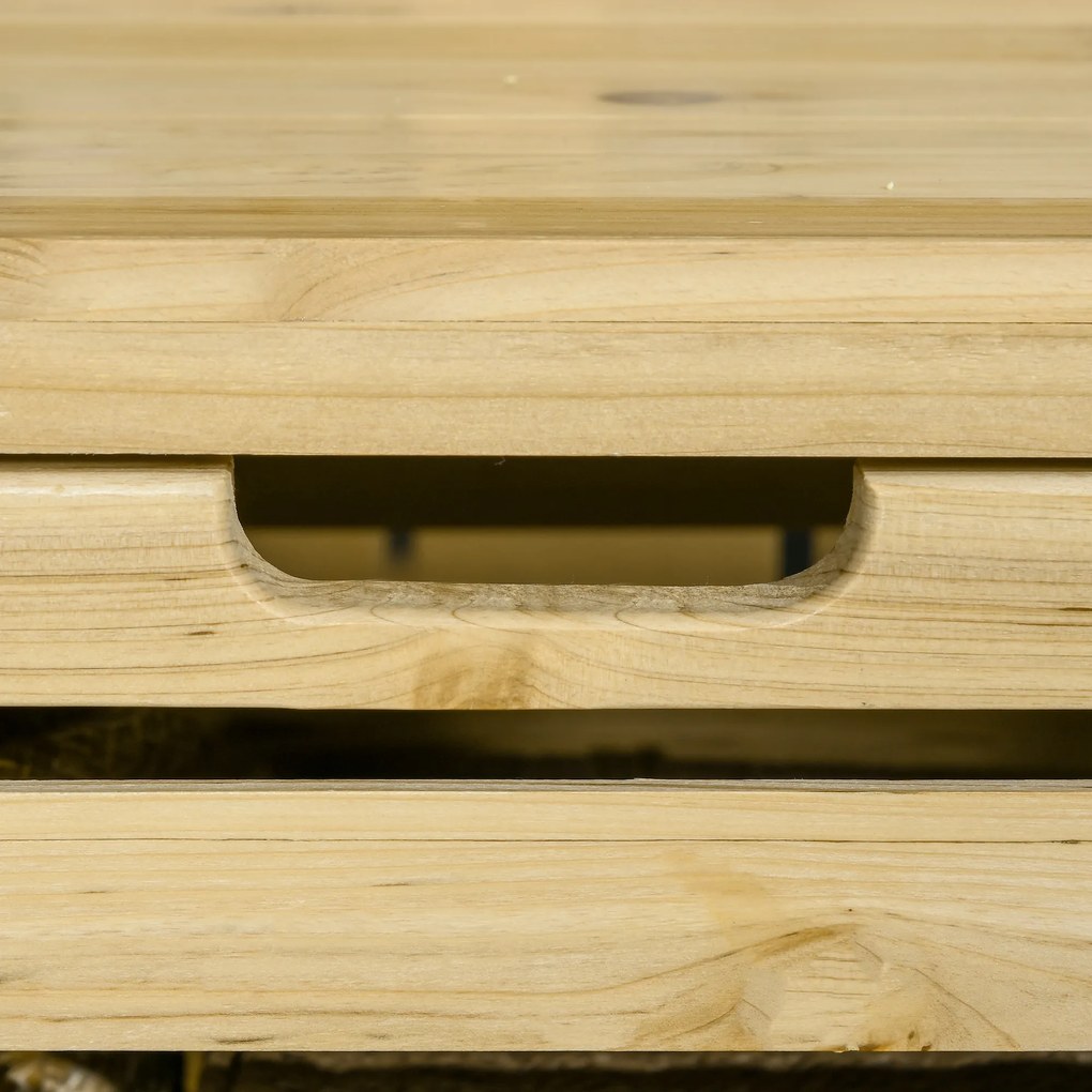Outsunny Bancă de Depozitare pentru Grădină din Lemn de Brad cu Spalier Integrat și 4 Rafturi, Bancă de Depozitare Exterior Impermeabilă cu Închidere Magnetică, 80x45x160 cm, Culoare Lemn | Aosom Romania