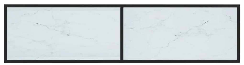 Comoda TV, marmura alba, 160x40x40,5 cm, sticla securizata 1, negru si alb marmorat, 160 x 40 x 40.5 cm