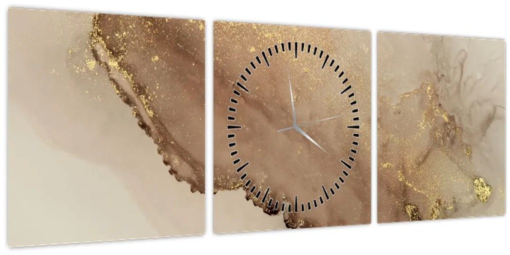 Tablou - Sclipici auriu (cu ceas) (90x30 cm)