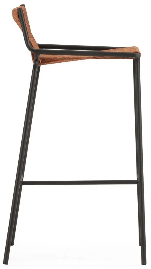 Scaun de bar teracotă din metal (înălțime șezut 65 cm) Emily – Marckeric