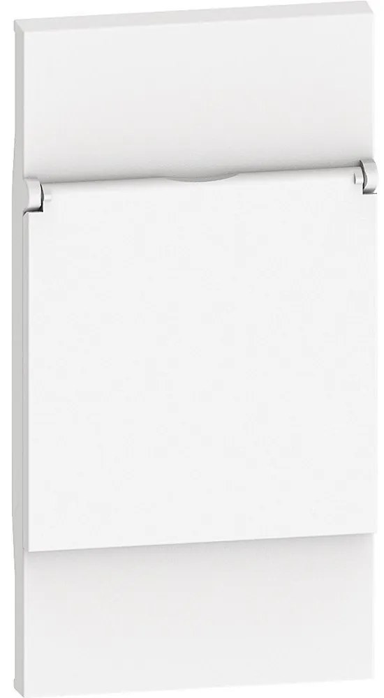 Placa priza cu capac standard german, alba, 2 module, Bticino Living Now