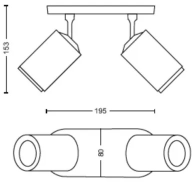 Philips Hue FUGATO LED RGBW spot 2xGU10/4,2W/230V negru dimabil
