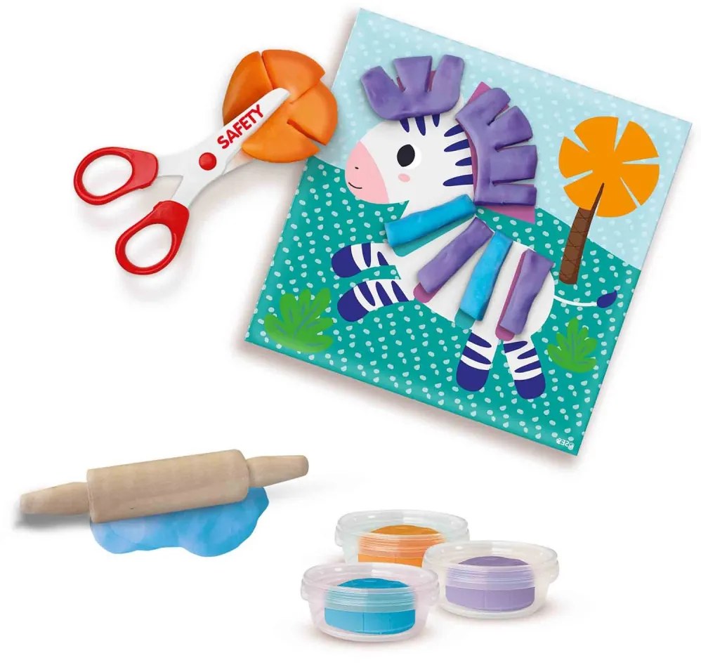 Set creativ copii - Decupeza si creeaza animale din plastilina