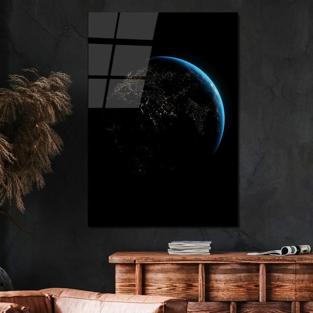 Tablou din sticlă 70x100 cm Earth – Wallity