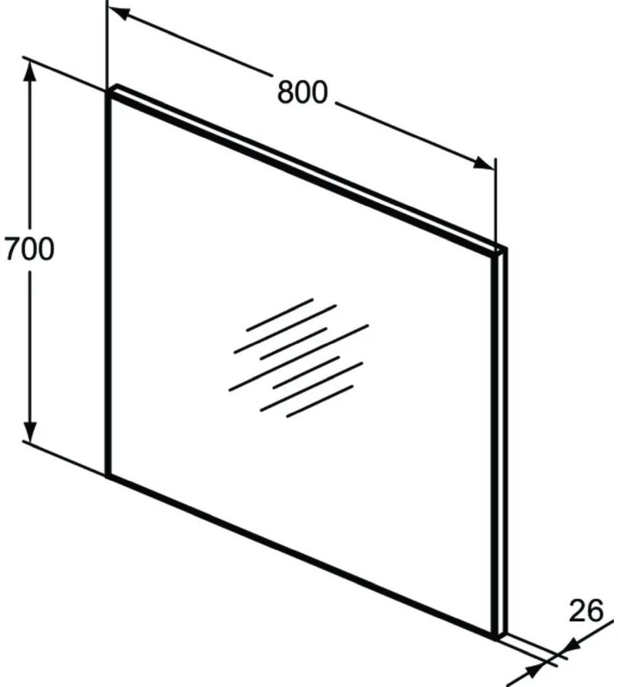 Oglinda dreptunghiulara 80 cm Ideal Standard S MirrorLight 800x700 mm