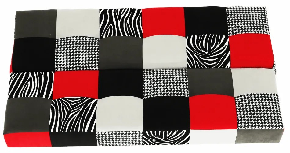 Canapea, textil roşu/gri/negru, ALABAMA