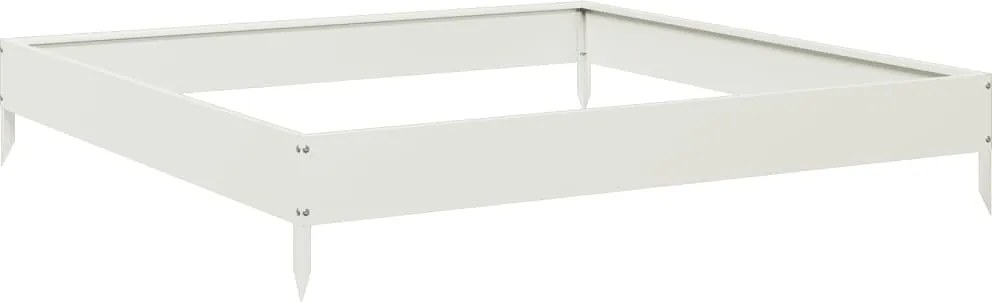 vidaXL Strat înălțat de grădină, alb, 100x100x18,5 cm, oțel