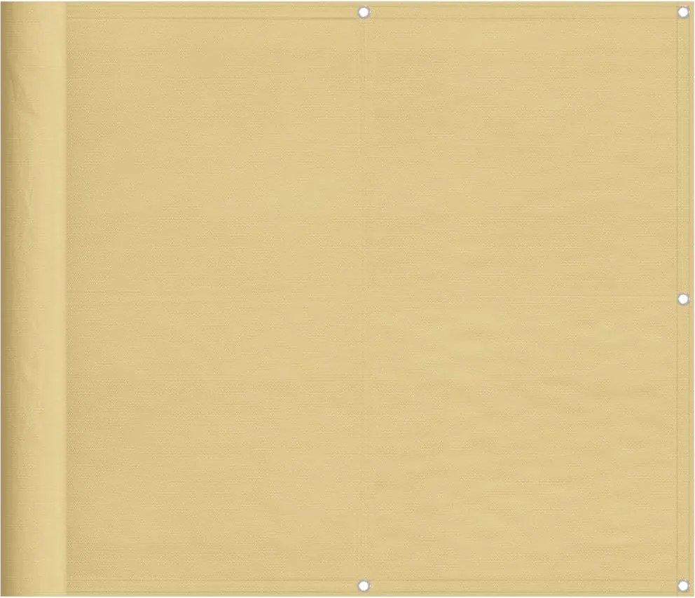 vidaXL Paravan de balcon, nisipiu, 90x500 cm, 100% poliester oxford