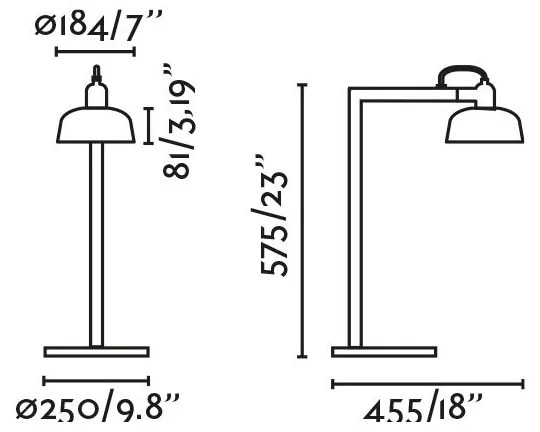 Veioza de birou metal TATAWIN negru, alb
