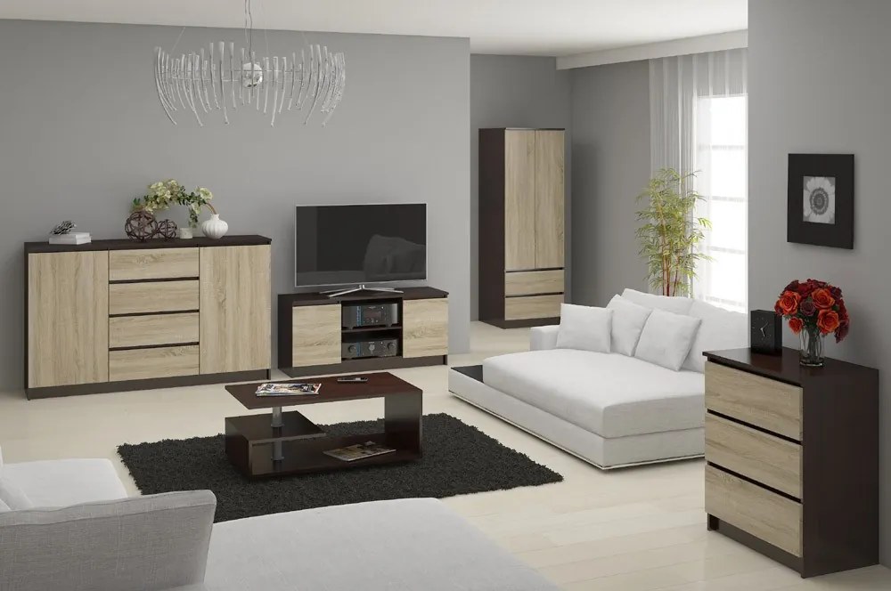 Comodă Keanu IV (wenge + stejar sonoma). 1069051
