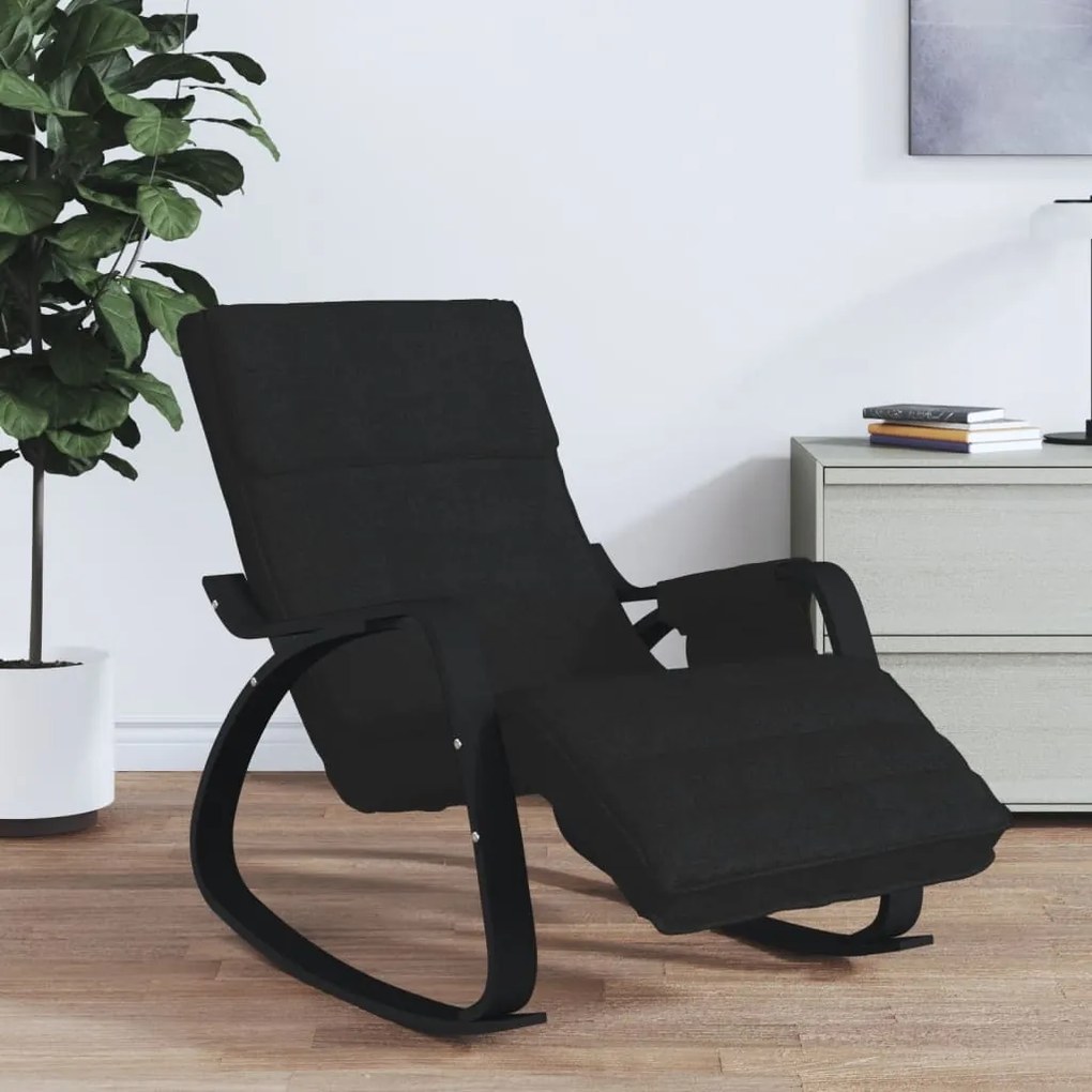 vidaXL Scaun balansoar, negru, material textil