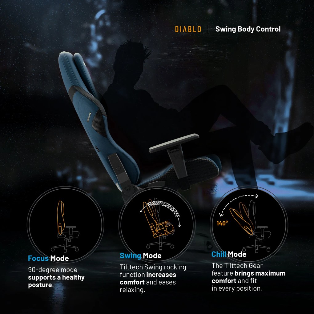 Scaun Gaming Diablo X.One Prime, Normal Size, Meta Ocean
