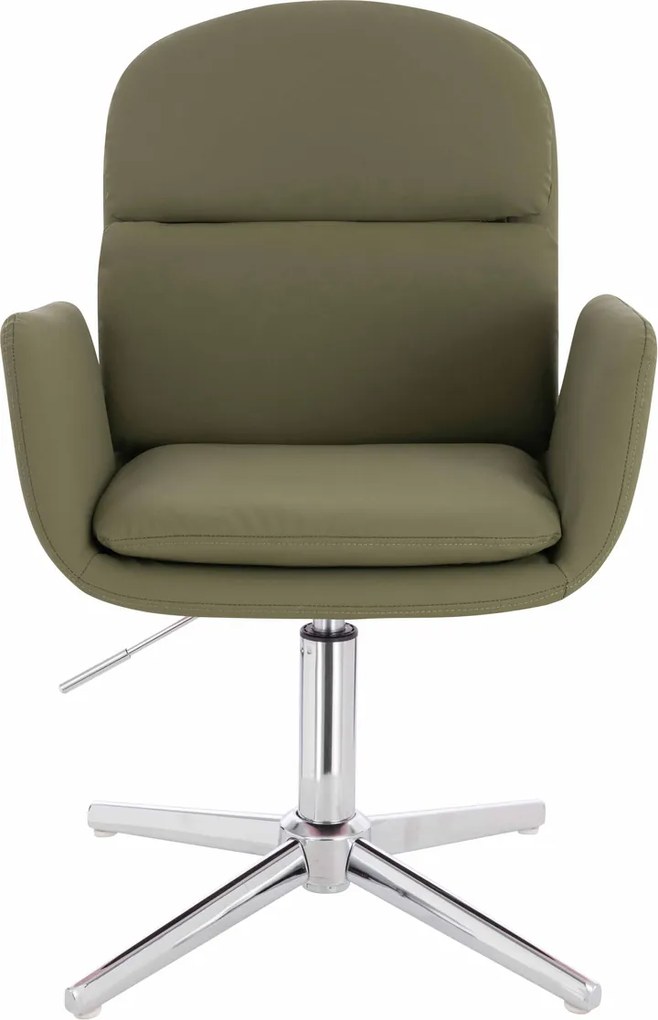 HR480CROSS Scaun Khaki Piele Ecologica Premium Soft cu Bază Cromata