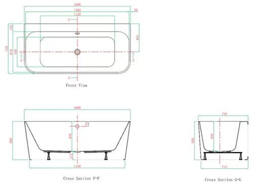 Cada freestanding Kreiner Maggie 160x75 cm finisaj alb lipita de  perete  BTW