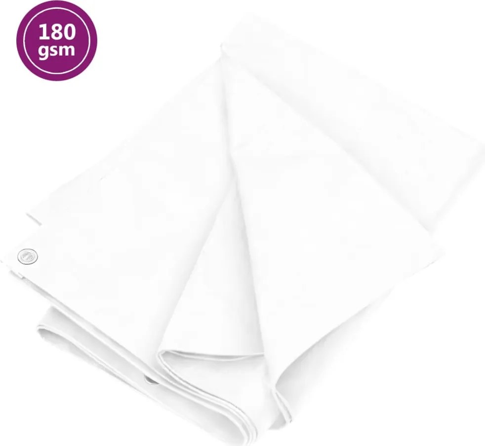 vidaXL Prelată 180 g/m², alb, 6x6 m, HDPE