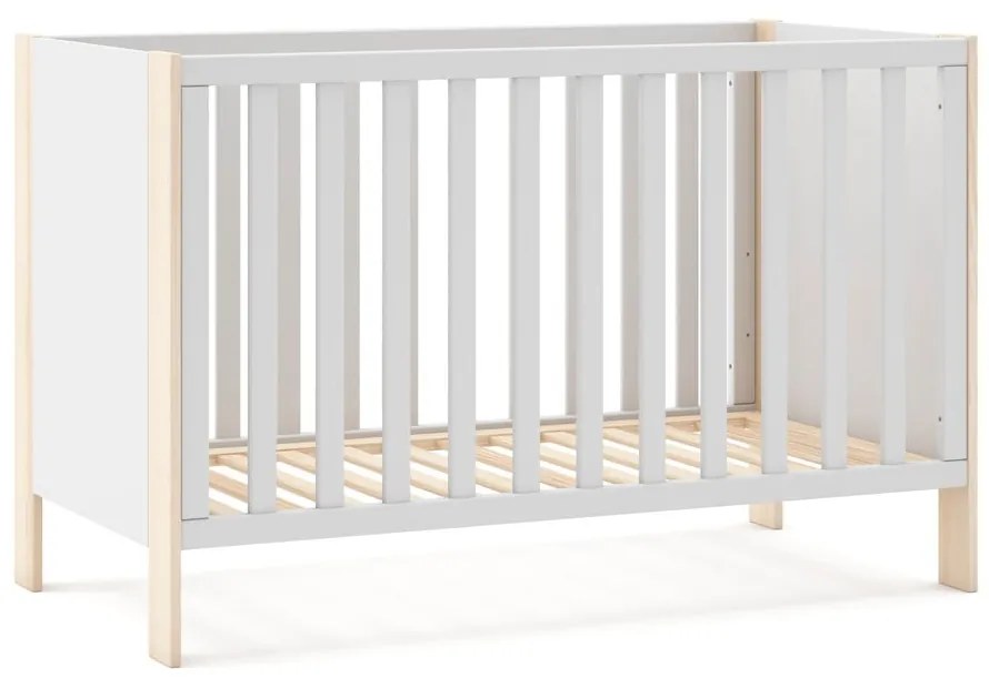 Pătuț alb/în culoare naturală 60x120 cm Esteban – Marckeric