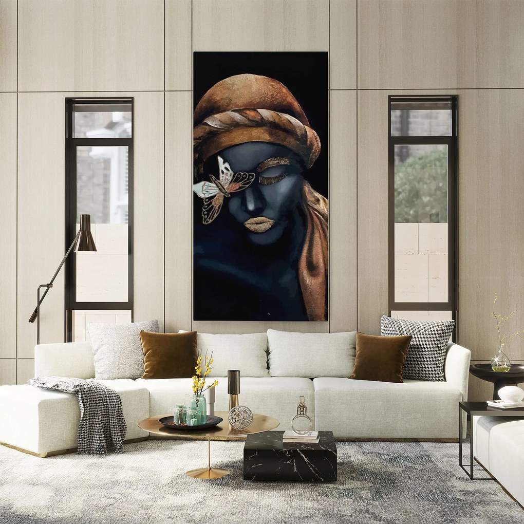 Tablou Canvas, 40x80cm, Dormitor si Living, Femei, Porterete, Butterfly Lady