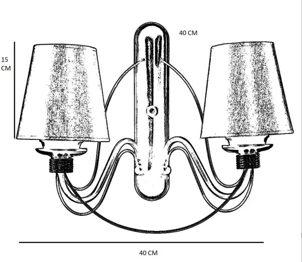 Aplică de perete CLASSIC, 2x E27, 40 W, 230 V, bronz/bej