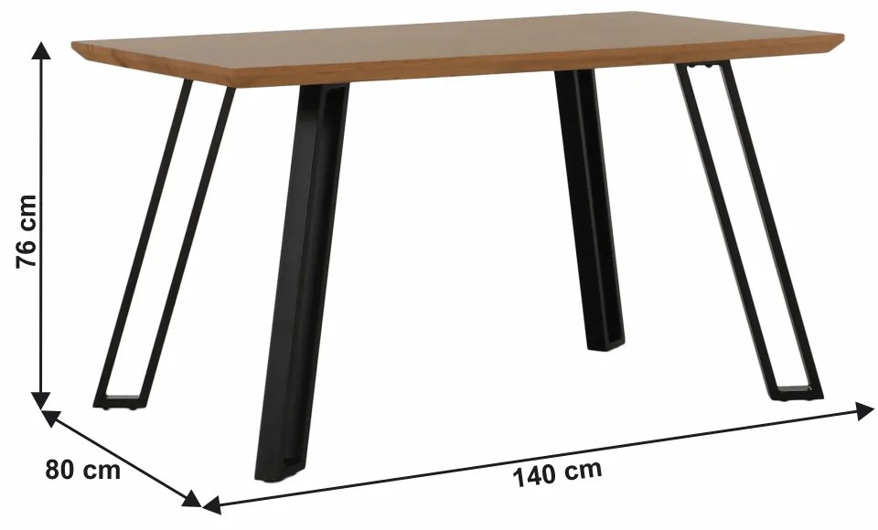 Masa dining, stejar negru, 140x80 cm, PEDAL