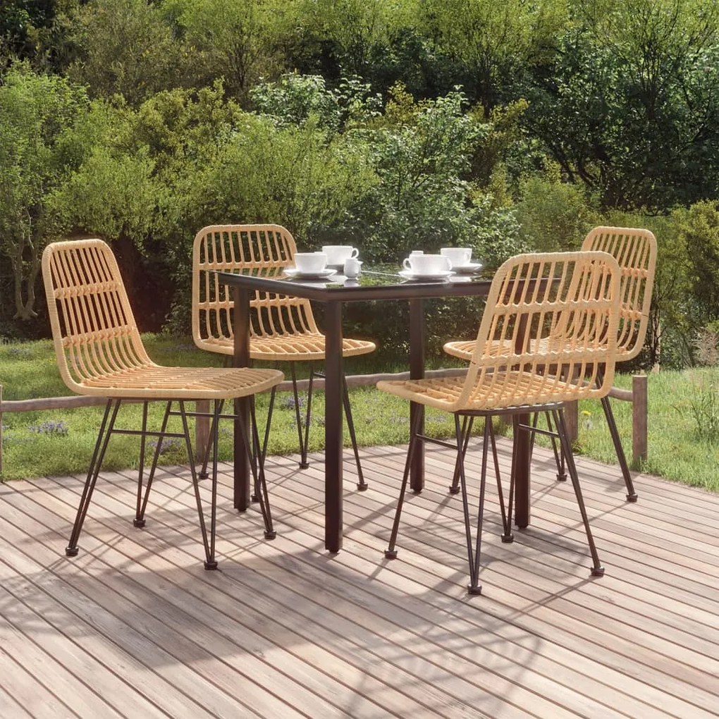 3157888 vidaXL Set mobilier de grădină, 5 piese, poliratan