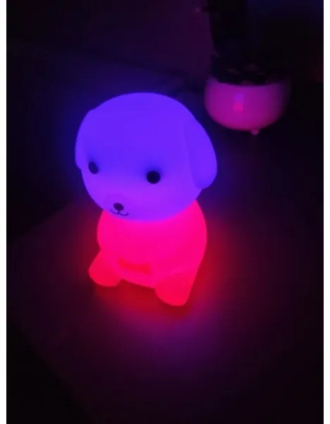 Lampă de veghe pentru copii LED RGB reîncărcabilă, reglabilă LED/2,5W/5V 3000K 1200 mAh câine