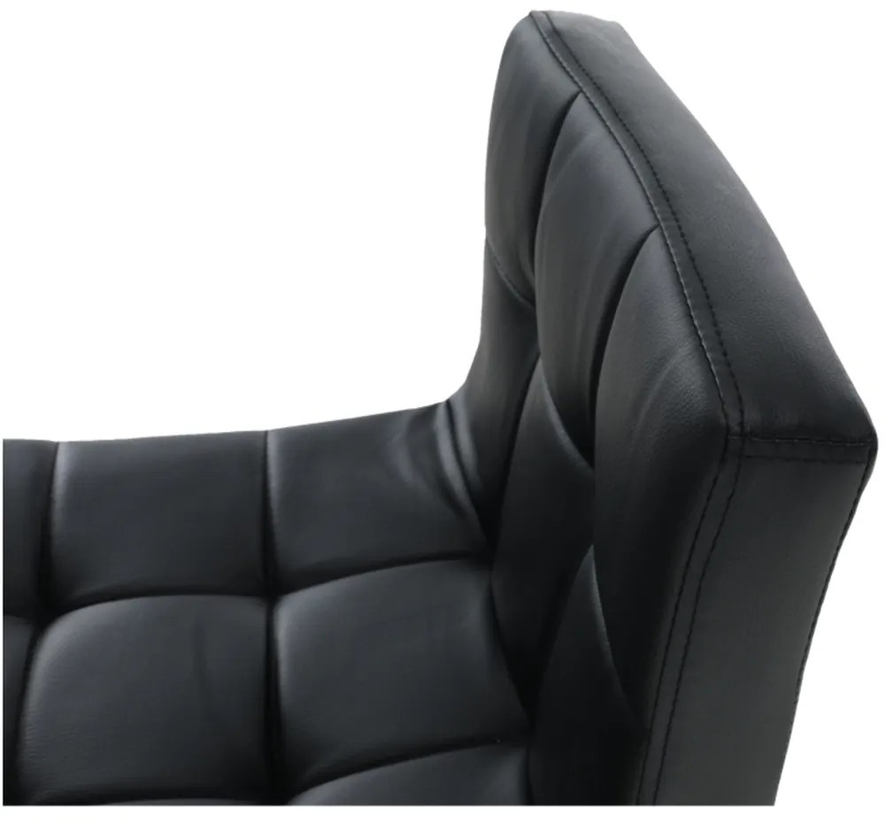 Scaun de bar, piele ecologică negru/crom, KANDY NEW