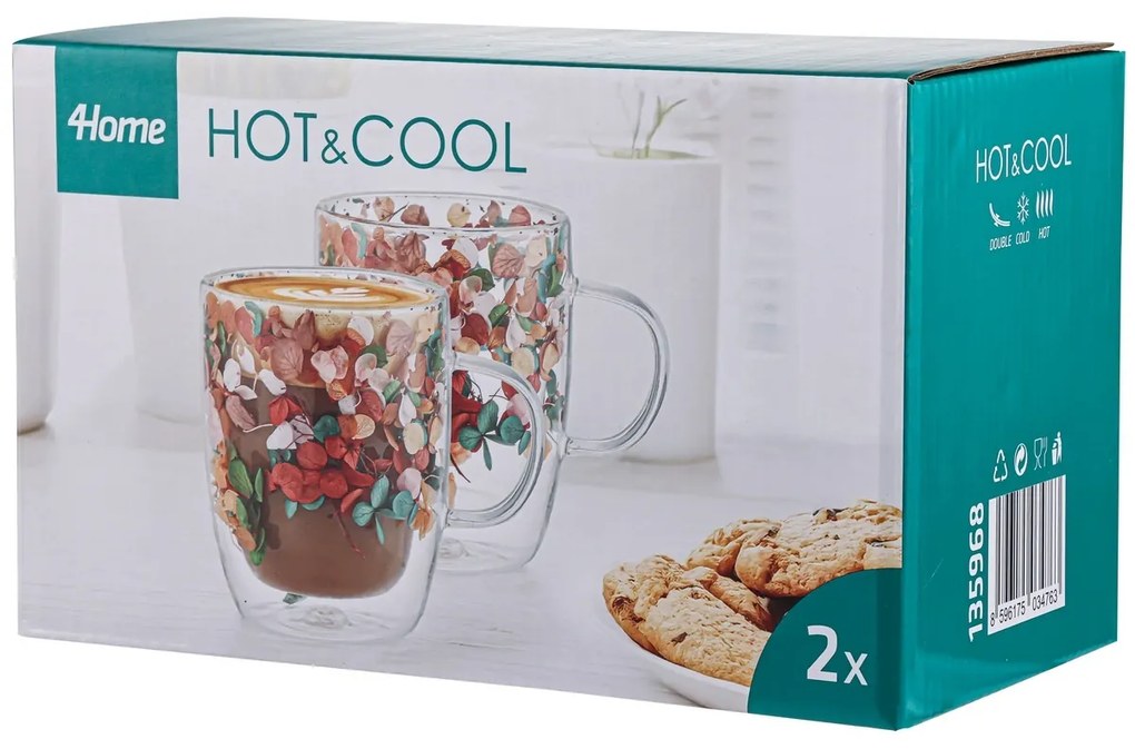4Home Pahare termice Bloom  Hot&Cool 400 ml, 2 buc.