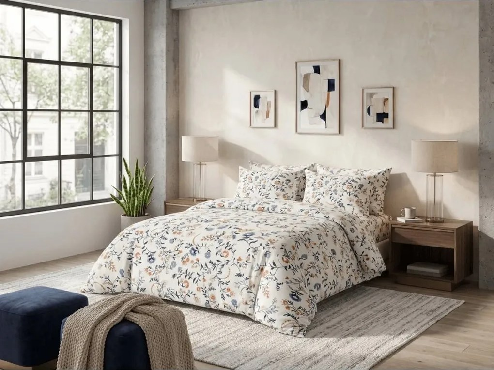 Lenjerie de pat din bumbac BLUE GARDEN colorat, 100% bumbac Dimensiune lenjerie de pat: 70 x 90 cm | 140 x 200 cm
