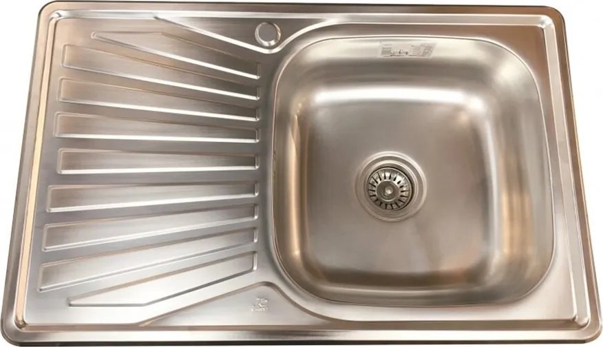 Chiuveta inox Inter Ceramic cu o cuva si picurator stanga finisaj inox lucios 80x50 cm