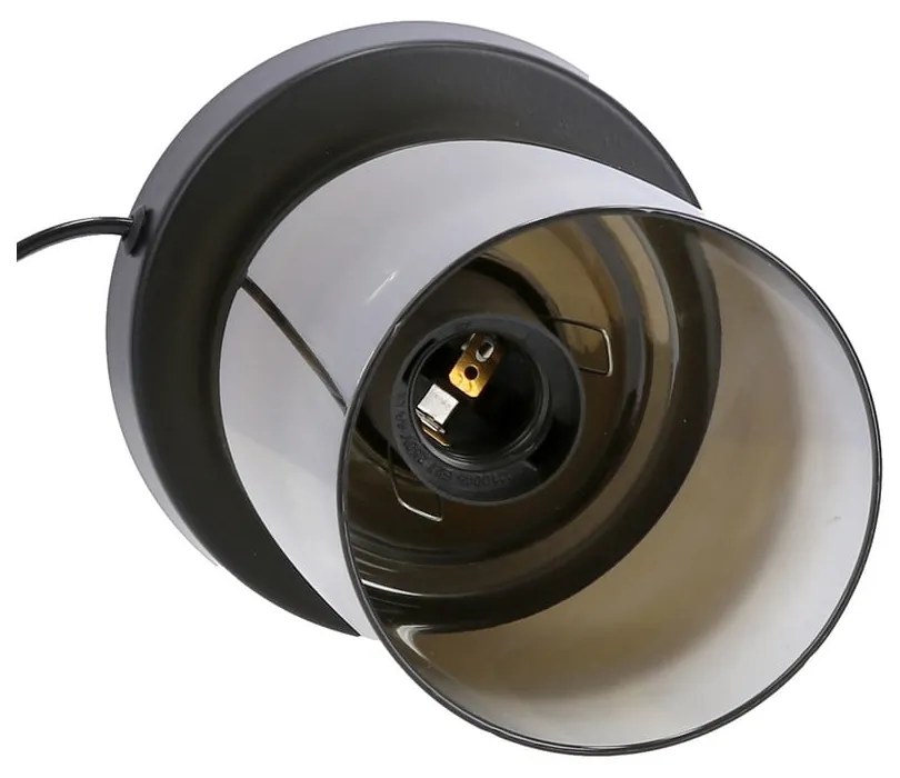 Veioză neagră cu abajur din sticlă (înălțime 20 cm) Aspra – Candellux Lighting