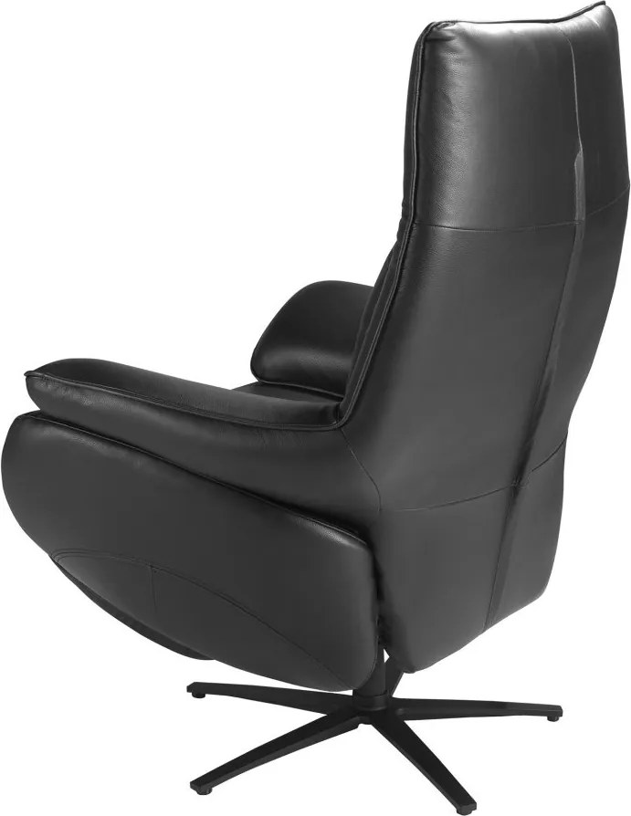 Fotoliu design LUX cu functia relax Cowhide Black leather