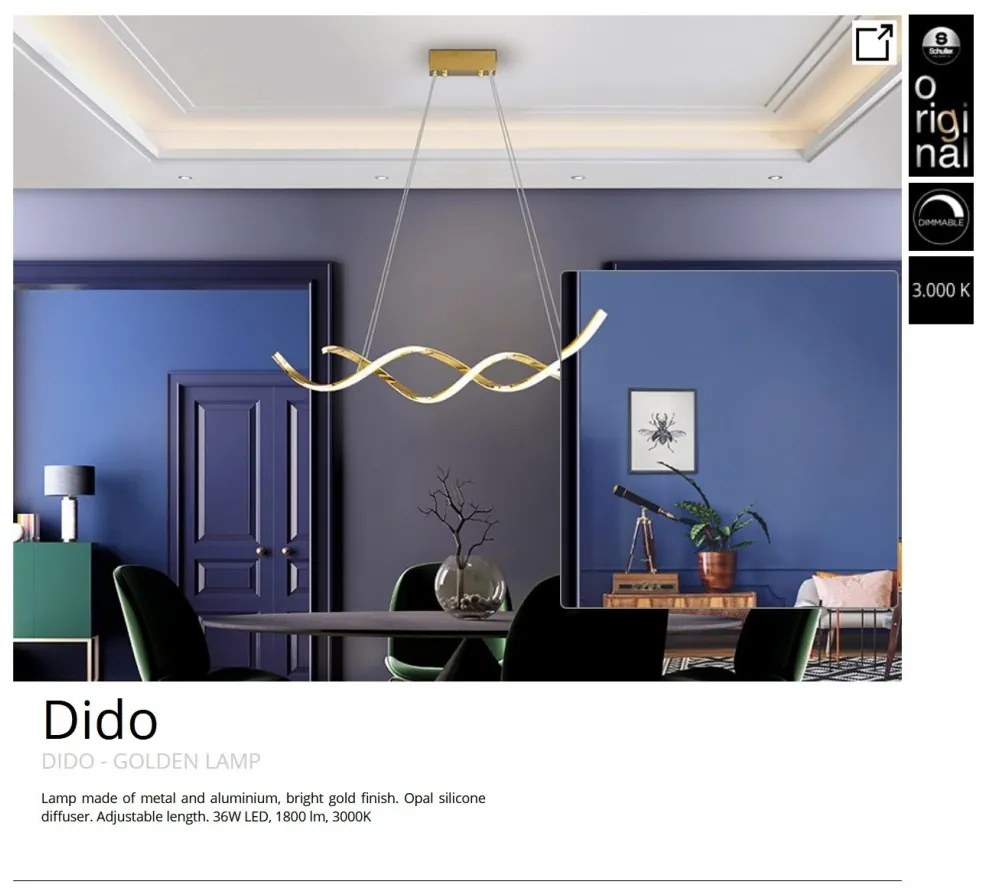 Lustra LED suspendata design modern Dido aurie