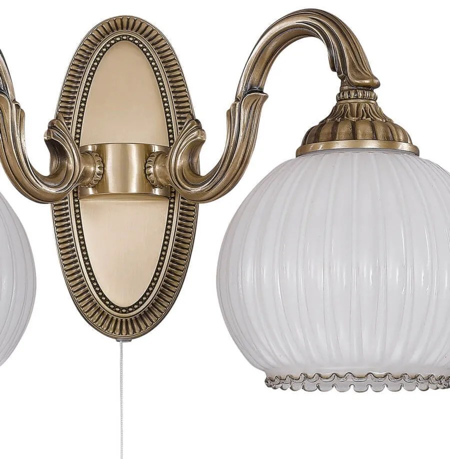 Aplica clasica design italian din alama, sticla 9200 RA-A. 9200/2