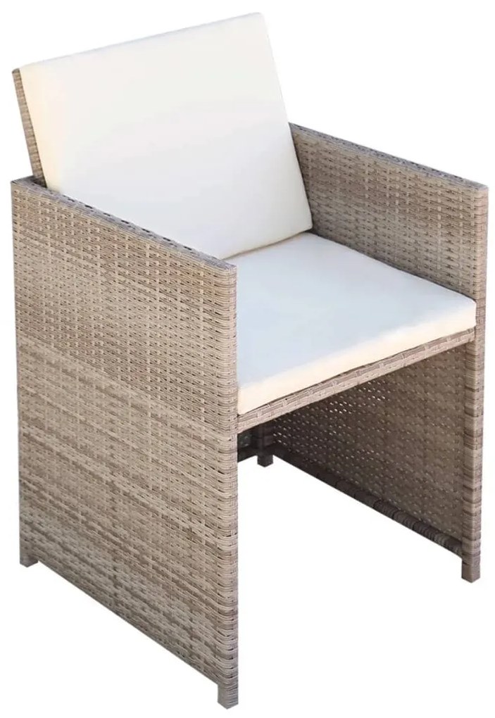 Set mobilier de exterior cu perne, 13 piese, bej, poliratan 13