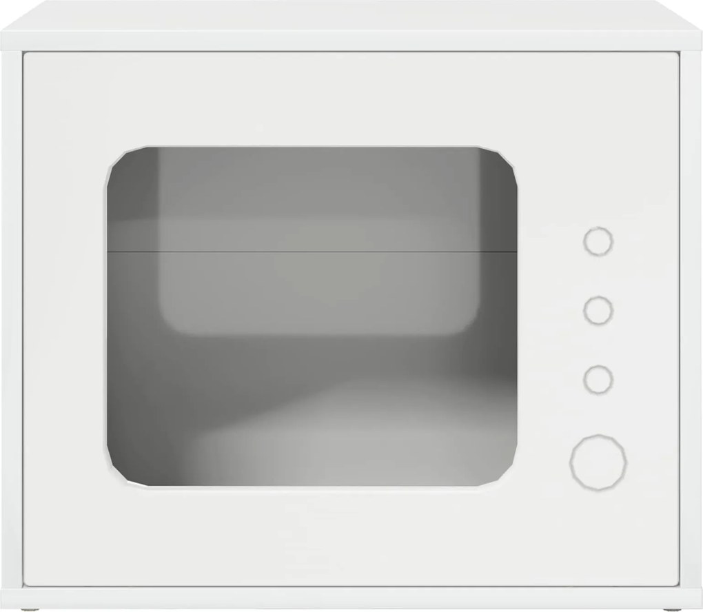 vidaXL Casa pentru pisici Alb Lucios 51 x 30 x 42,5 cm Lemn compozit